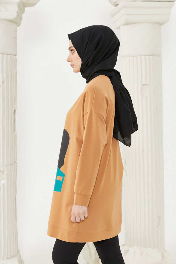 SETRMS CAMEL Renkli Baskılı Tunik 2424074 - 4