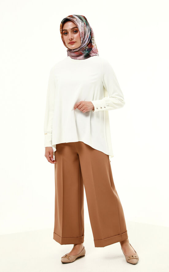 SETRMS CAMEL Duble Paça Beli Lastikli Pantolon 2516051 - 4