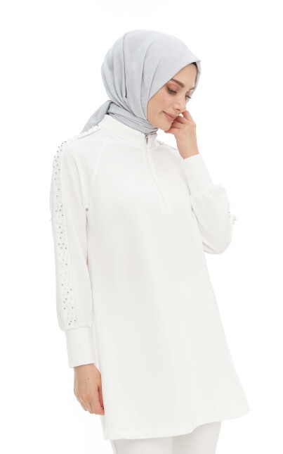 SETRMS EKRU İnci Detaylı Reglan Kesim Tunik 2427132 