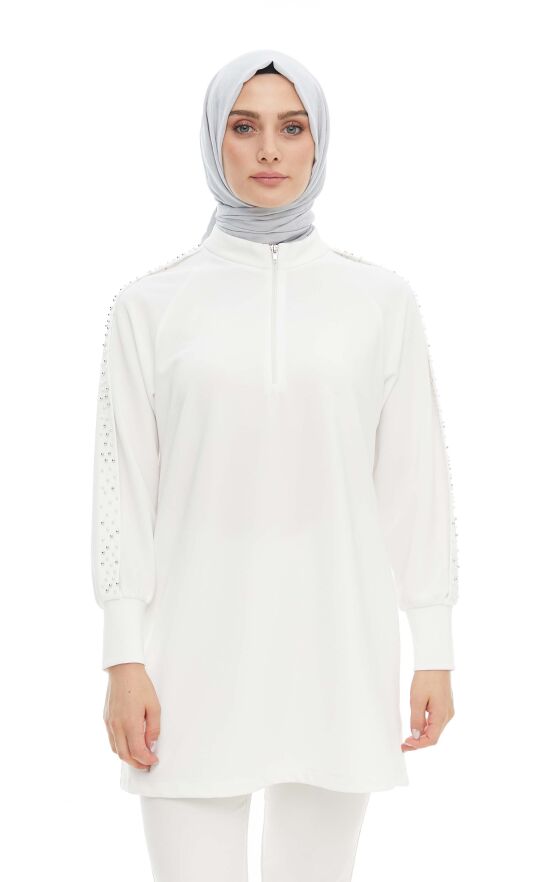 SETRMS EKRU İnci Detaylı Reglan Kesim Tunik 2427132 - 2