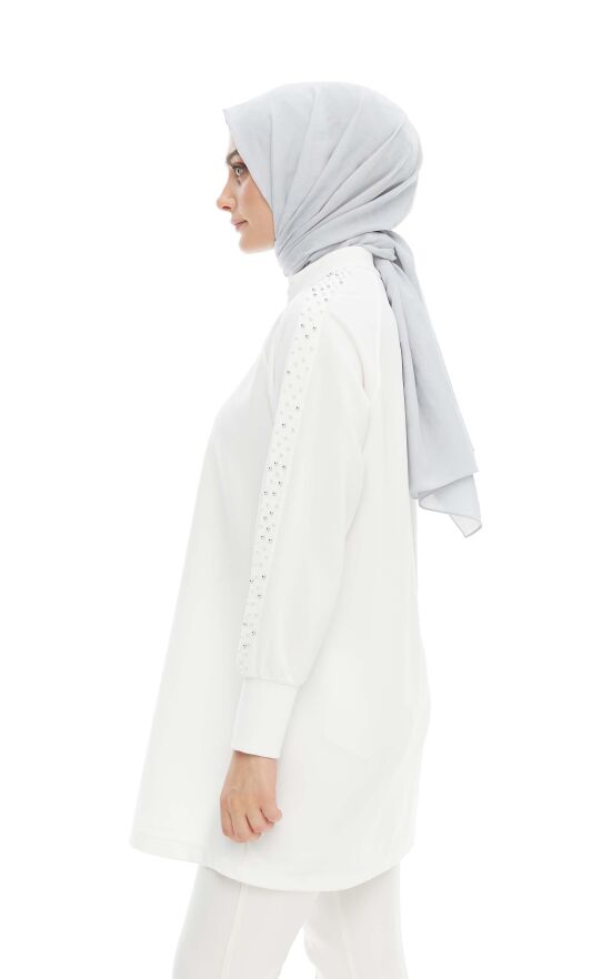 SETRMS EKRU İnci Detaylı Reglan Kesim Tunik 2427132 - 3