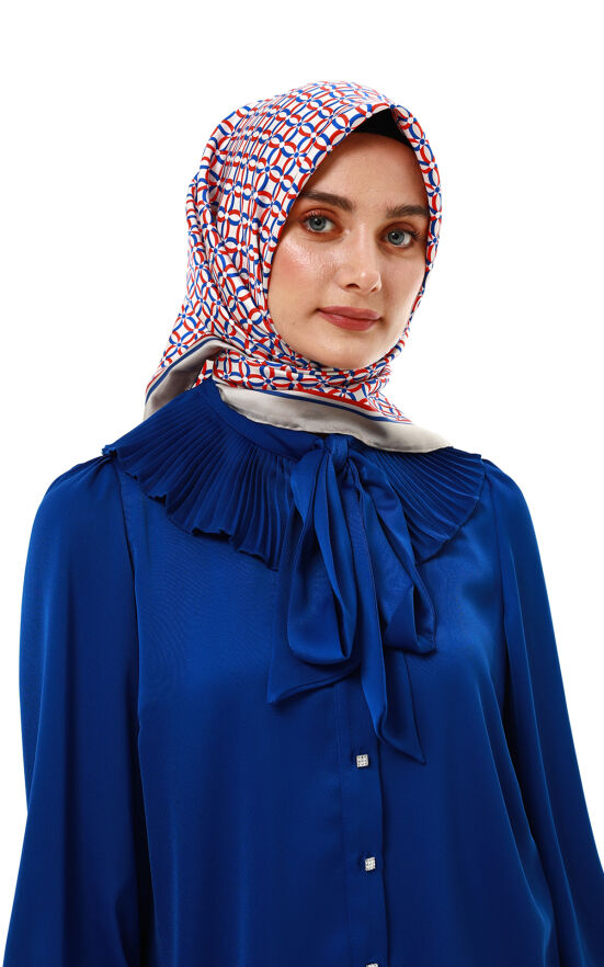 SETRMS KIRMIZI Renk Kombinli Twill İpek Eşarp 2517294855 - 1