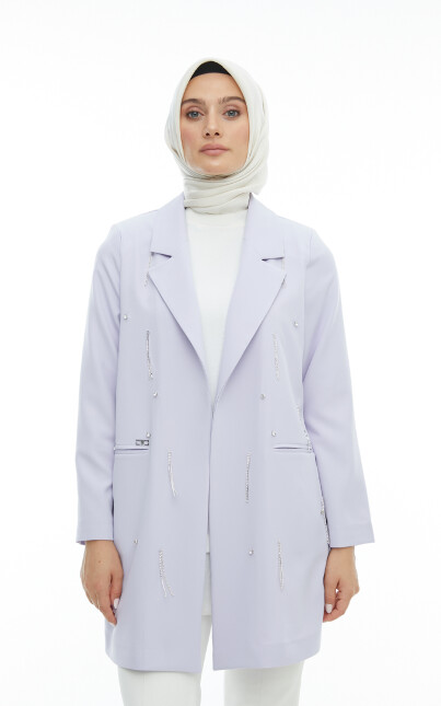 SETRMS LİLA Sarkıt Taş Detaylı Blazer Ceket 2427158 