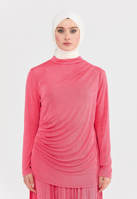 SETRMS PEMBE Drape Detaylı Bluz 2325146 - SETRMS (1)