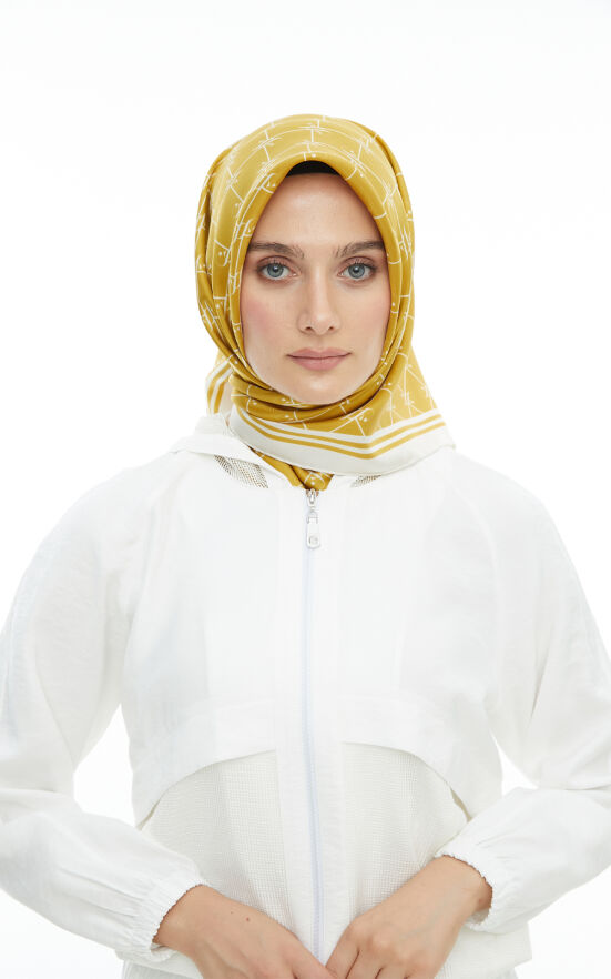 SETRMS SAFRAN Monogram Çerçeveli Twill İpek Eşarp 2427104864 - 2