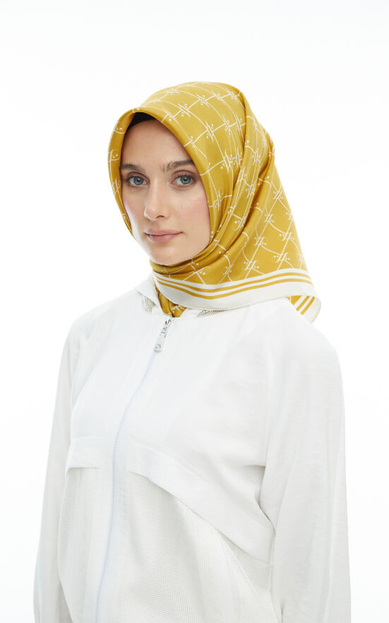 SETRMS SAFRAN Monogram Çerçeveli Twill İpek Eşarp 2427104864 - 3